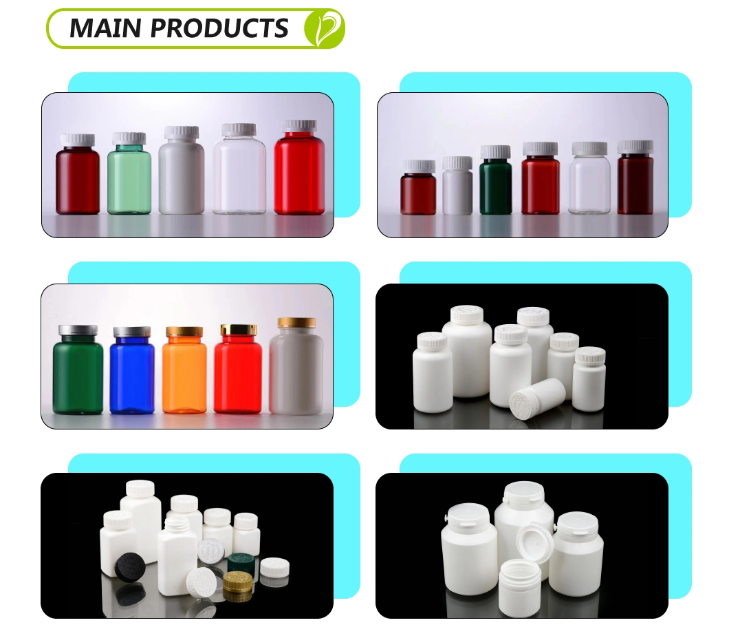 Custom 200ml Pet Pharmaceutical Plastic Capsule Container with Plastic Cap