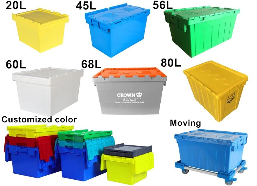 Warehouse Stackable Storage Plastic Container for Wholesale Retail Logistic Pharmaceutical Industry