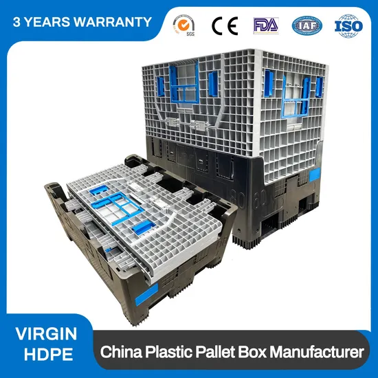 1140X980X1030mm Safe Stacking Reusable Pallet Container Closed Smooth Surface for Pharmaceutical Industry 