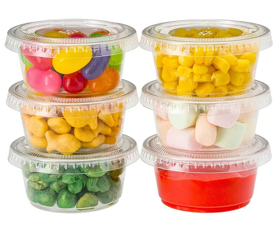 BPA Free 100 Sets 2oz Small Plastic Container Medicine Container 