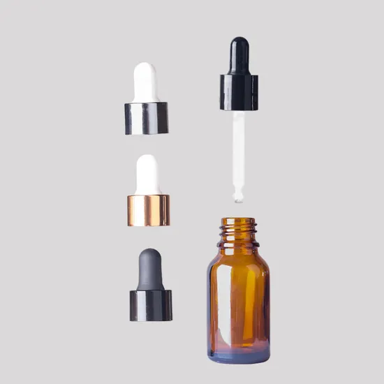 18mm Black White Plastic Pipette Evident Ring Cap Dropper for Glass Drop Droplets Essential Oil Bottle 