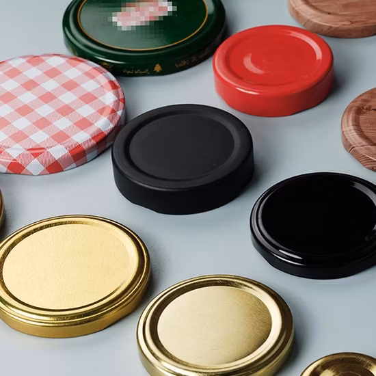 Fashion 63mm 72mm Glass Pickle Containers Bottle Cap Tinplate Lug Closure