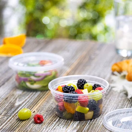 Combo Pack 16oz Plastic Deli Food Storage Containers with Airtight Lids