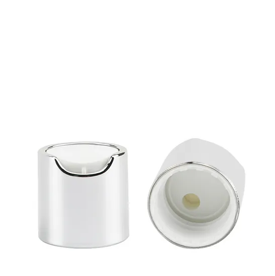 28/410 28mm Silver Aluminum Cap Flip Top Lid Plastic Disc Top Press Top Lid 